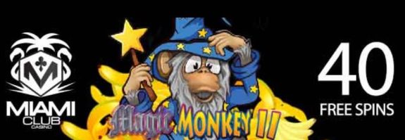Play Magic Monkey II At Miami Club Online Casino With 40 Free Spins!